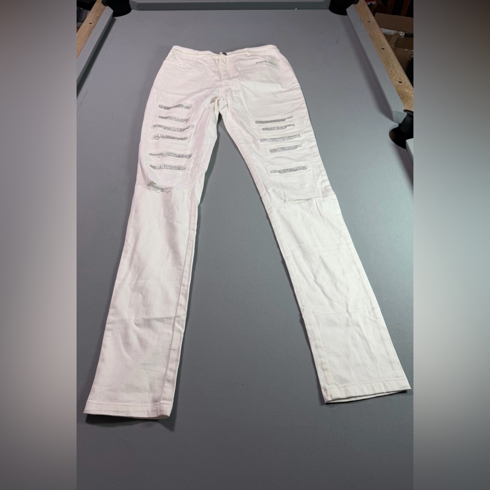 Shane Justin Chic White Distressed Women’s Jeans NWT